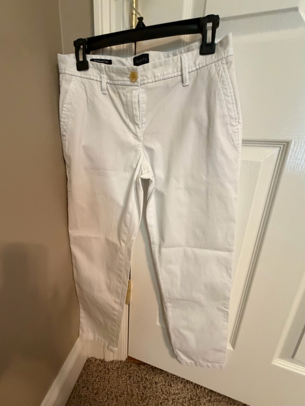 Talbots White Relaxed Chino Pants